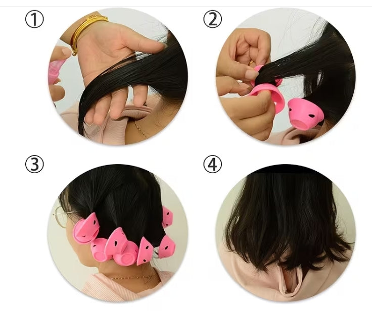 Mushroom Pink Silicone Hair Curler